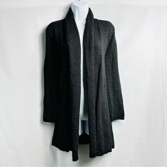 Love For Humanity Black Label Women’s Sz Large Black & Gold Long Sleeve Cardigan - Picture 1 of 9